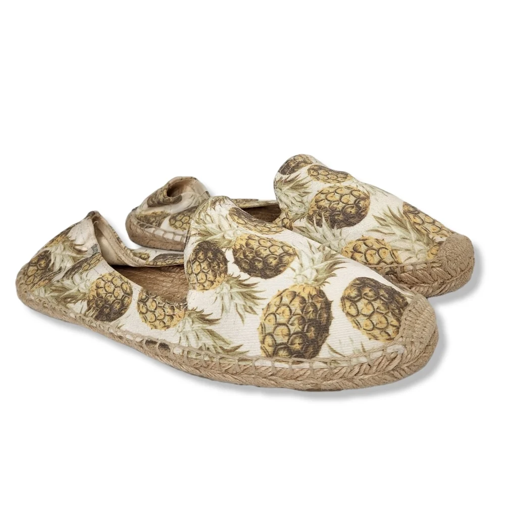 Soludos Pineapple Print Slip On Espadrilles Women's Size 8